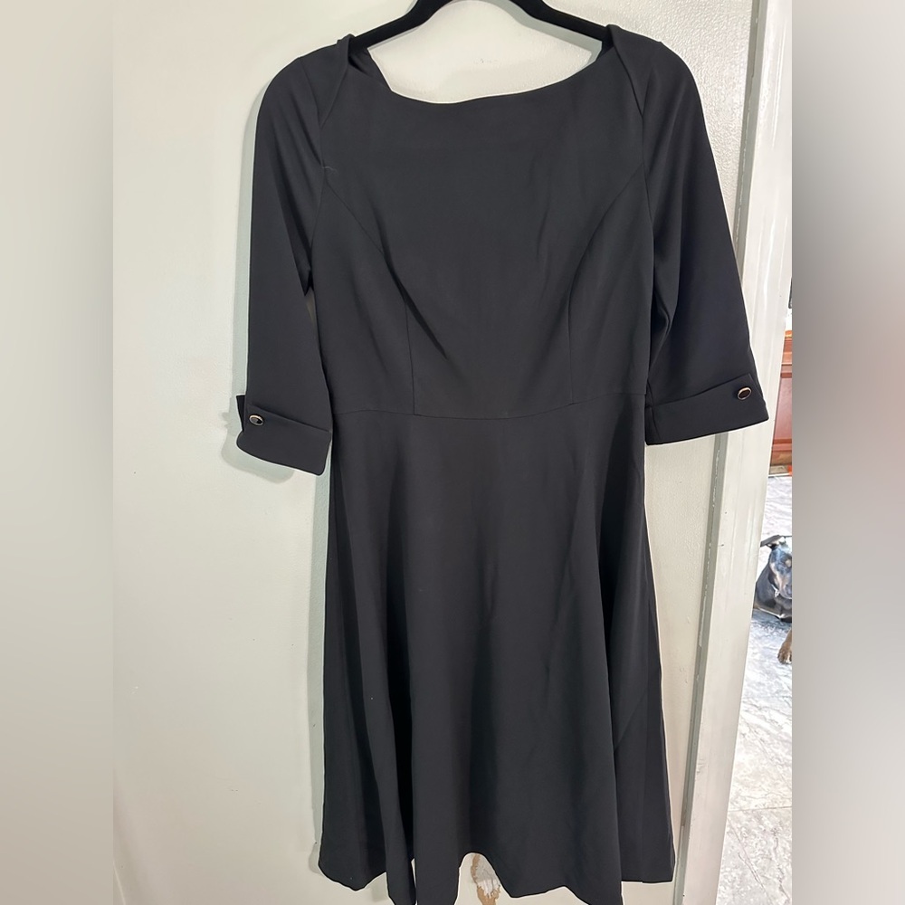 Allegra K Black 3/4 boat‎ neck size small